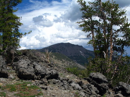 Interesting conglomerate at the lunch spot with Mt. Rose in the background