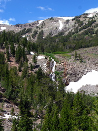 The first view of the Galena Creek waterfall
