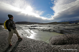 Bill ponders the massive pile of ice (Photo by Dan Heller)