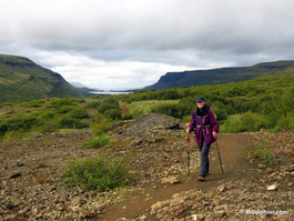 Lori above the valley shaped by glaciers