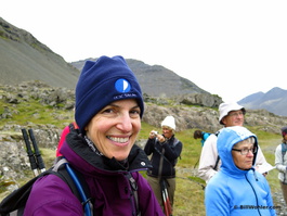 Lori psyched for her first hike