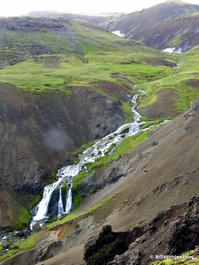 Waterfalls and steam