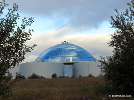 The Perlan, which contains hot water storage tanks and a fine restaurant under a glass dome