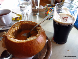 It had been raining, so we felt like soup and a Guinness (to give you strength)