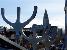 The Hallgrímskirkja beyond the Sun Voyager