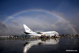 SOFIA under the rainbow (NASA photo by Carla Thomas)