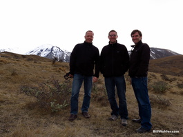 Robert, Ed, and Bill display their uniform of blue jeans and black fleece