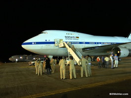 Refueling at Hickam Field in Honolulu