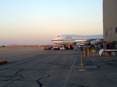 SOFIA at sunset, ready to fly