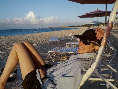 Surrounded by white sand and warm water, Lori is herself again