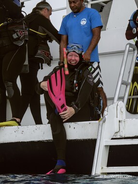 Deb is happy to be back in the water