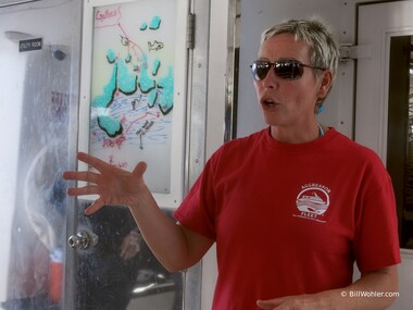 Amanda presents the dive briefing