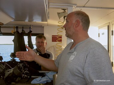 Karl is skeptical about this dive briefing