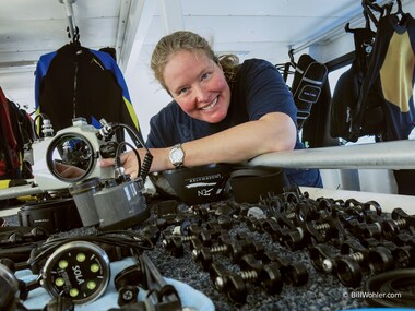 Kimberly and her ginormous swath of photo gear