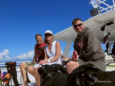 Steven, Sarah, and Karl watch grass grow, gear dry, whatever