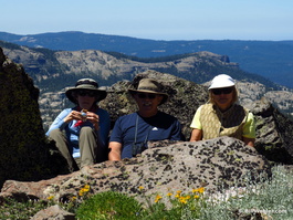 Lori, George, and Vera (Nala not pictured) hide from the wind