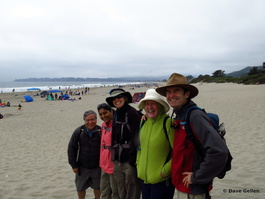 Dave, Rucha, Lori, Deb, and I at Stinson Beach (Photo by Dave Gellen)