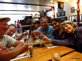 Dave, Deb, Dave, Rucha, Lori and I (not pictured) ready to enjoy our lunch at the Sand Dollar