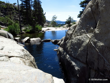 Chloe's Bath with Pinecrest Lake in the background