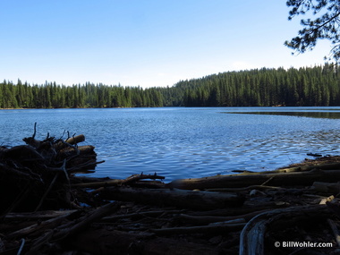 The southwestern end of Lyons Reservoir near the dam