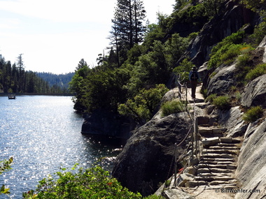 Lori hikes around Pinecrest Lake