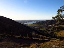 The trail is steep and we're already high above Heathcote Valley