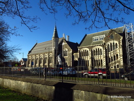 The Arts Centre with the conical roof in place and scaffolding removed