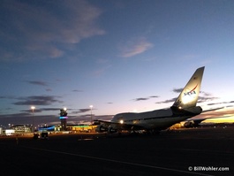 SOFIA and the Christchurch Airport lit up in rainbow colors