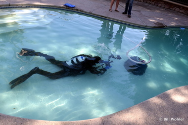 Getting familiar with the new camera in a very, very cold pool