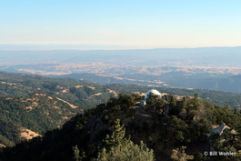 Looking southwest over the Crossley reflector to the Monterey Peninsula on the horizon