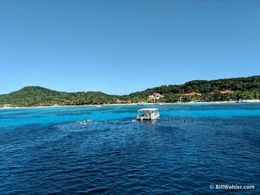 Tourists view the reef from jet-propelled bobbing pods