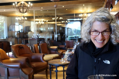 Lori in the Mullineux tasting room