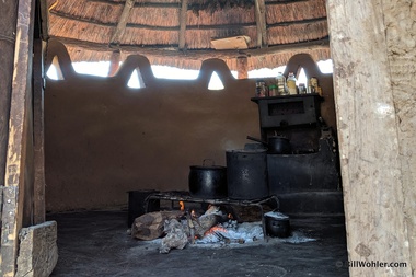 The communal kitchen