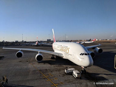 ...where we catch a plane to the Johannesburg airport where we catch another A380 to Dubai and then home