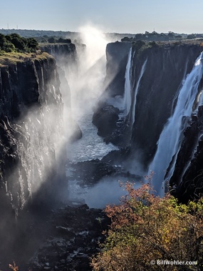 Our first views of the massive Victoria Falls