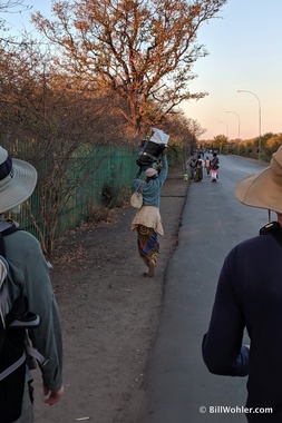 Many of the locals carry their wares on their head