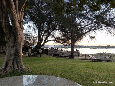 Al fresco dining and music above the Zambezi River