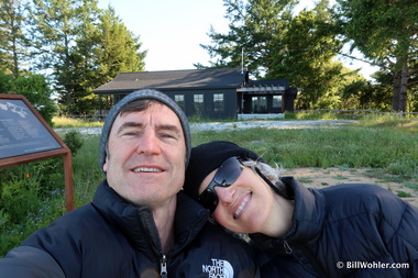 Me and Lor (much more heavily dressed) and the cabin