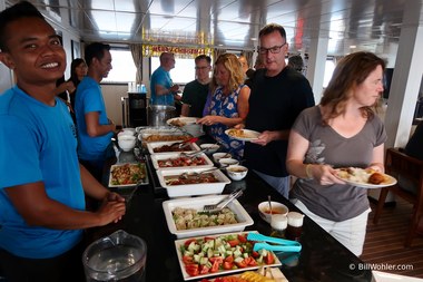 A typical yummy lunch buffet served by Yusuf and Heriff