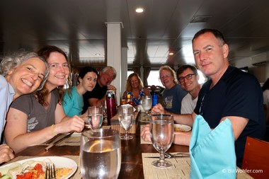 The gang enjoys another scrumptious lunch