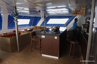The upstairs bar and dining area