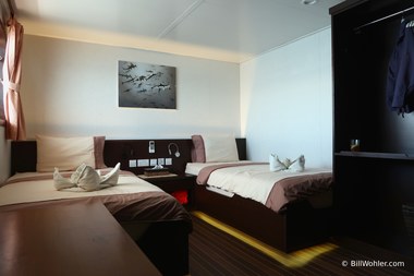 Our spacious room on the Blue Manta