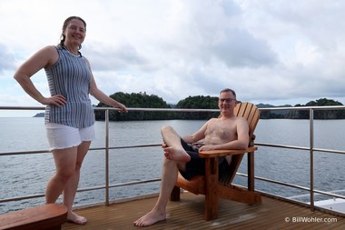 Bonnie and Paul hang out on the bow