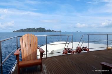 A relaxing spot on the bow