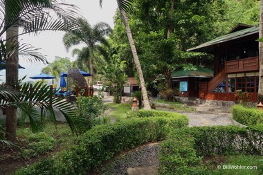 The pool, dive storage, camera room, and dive shop at the Lembeh Resort