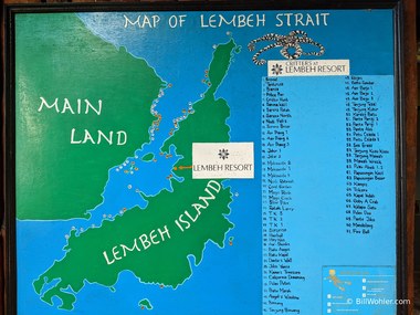 The map of the Lembeh Strait dive sites