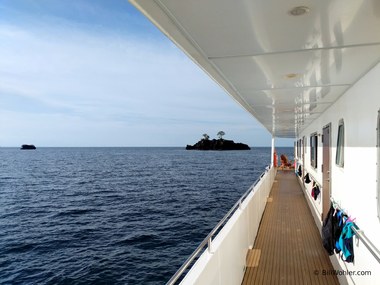 Looking in the direction of the Two Tree Island dive site