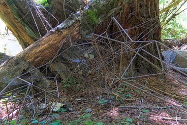 Untitled, 2013, Mark Baugh-Sasaki, Welded steel, stone, https://djerassi.org/sculptures/untitled/