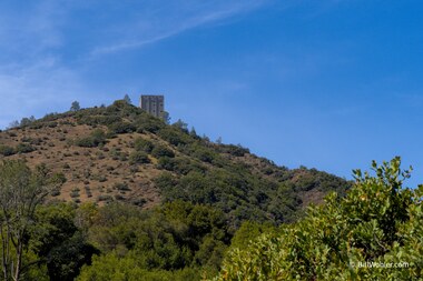 The radar sail base in a different light as we walk down the mountain