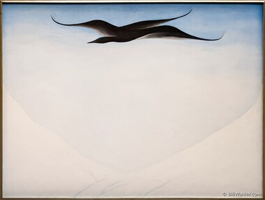 A Black Bird with Snow Covered Red Hills by Georgia O'Keeffe, 1946